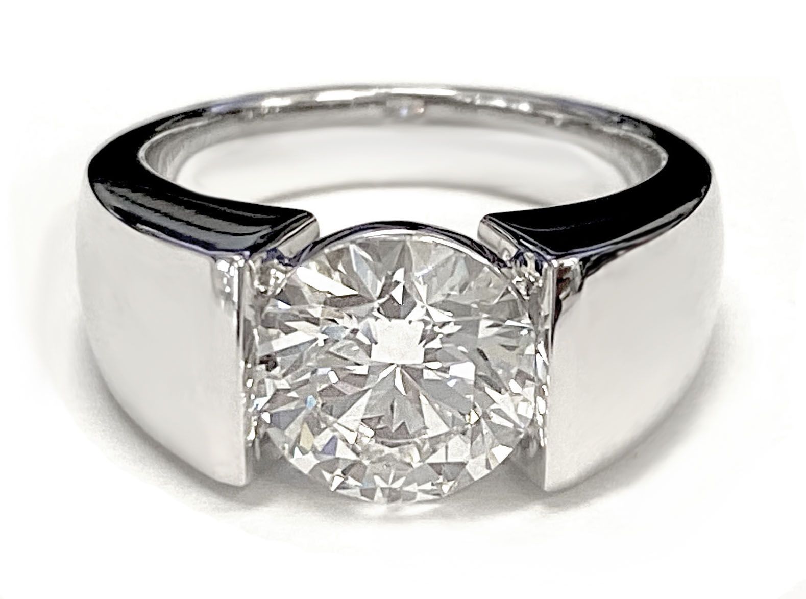 Wide band solitaire ring online