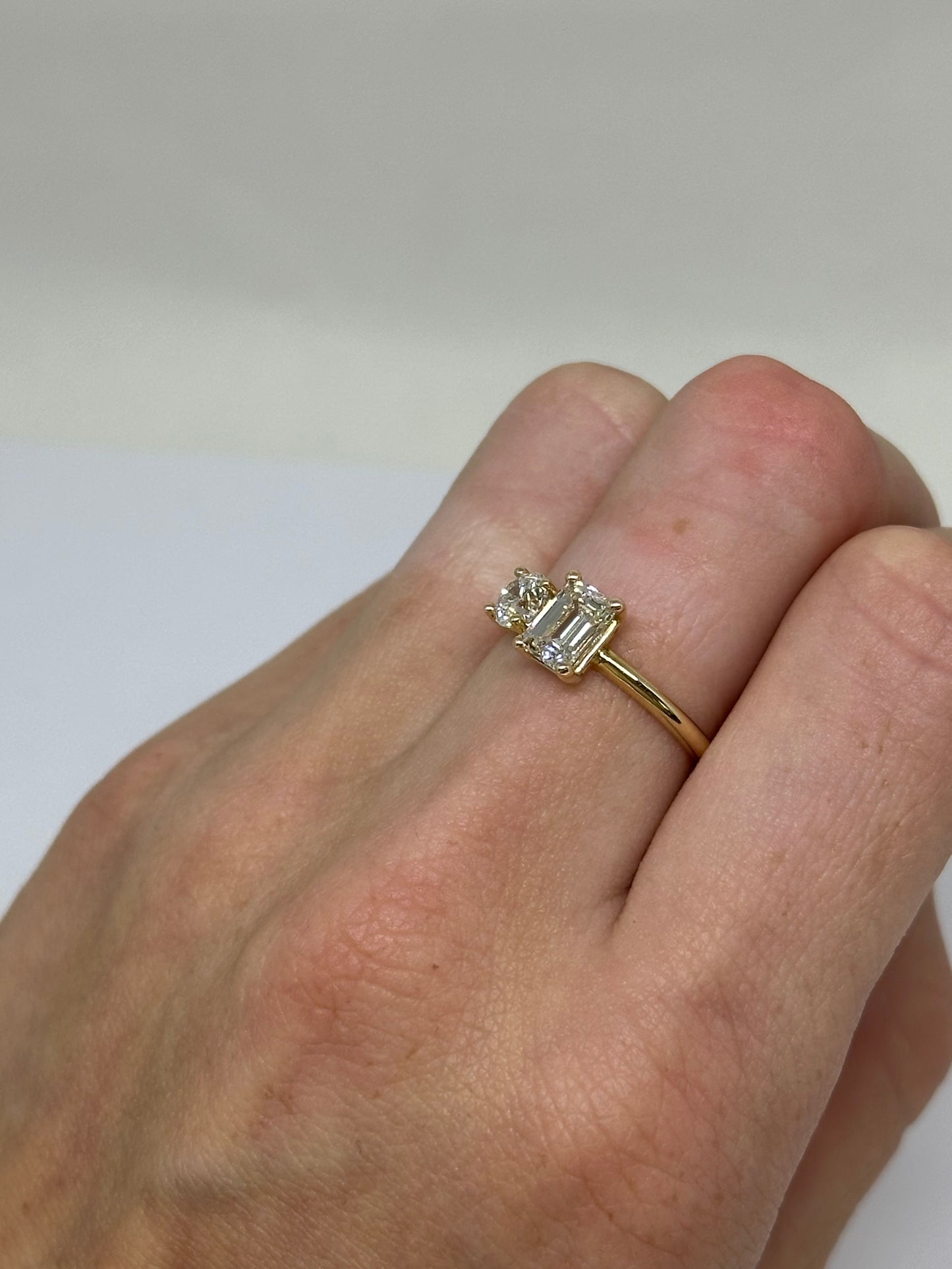 Custom Toi et Moi Ring (setting only) in Gold or Platinum with Your Choice of Diamonds and Comfort Band