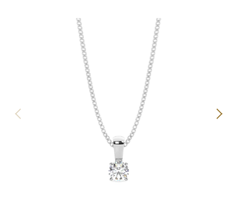 18 Karat White Gold 4 Prong Princess Cut Pendant Setting on an 18" Curb Chain (adjustable 16" and 18")