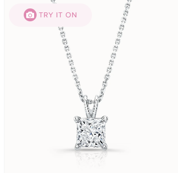 14k White Gold 4 Prong Solitaire Pendant With 1 Radiant LG 2.52ct LG620484173 On A 16 Inch Curb Chain