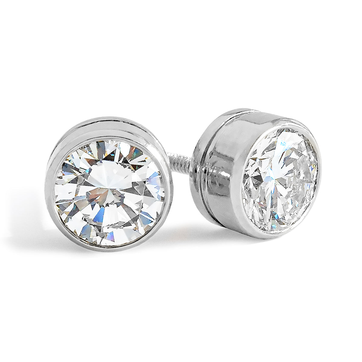 3.00 Carat Total Weight D-F Colorless VS Clarity Ideal Cut IGI Certified IGI Lab Created Round Brilliant Diamond Studs Earrings