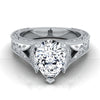 แหวนหมั้นเพชร 14K White Gold Pear Shape Center สลักด้วยมือและแหวนหมั้น Solitaire วินเทจ Milgrain