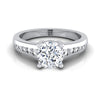 แหวนหมั้นเพชรแถว 18K White Gold Cushion Contemporary Tapered Diamond -1/6ctw