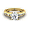 18K Yellow Gold Cushion Contemporary Tapered Diamond Channel Engagement Ring -1/6ctw