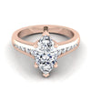 แหวนหมั้นเพชรทรงหยดน้ำ 14K Rose Gold Marquise Contemporary -1/6ctw