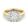 แหวนหมั้นเพชร 14K Yellow Gold Princess Cut Diamond Halo -1/3ctw