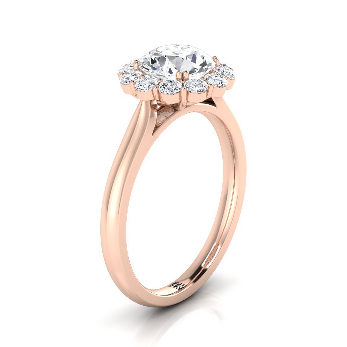 แหวนหมั้นเพชรทรงหยดน้ำ 14K Rose Gold -1/3ctw