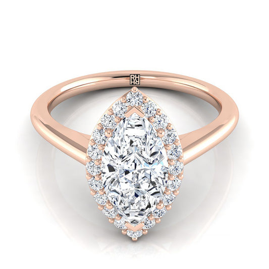 แหวนหมั้นเพชร Marquise ทอง 14K ที่ใช้ร่วมกัน -1 / 4ctw