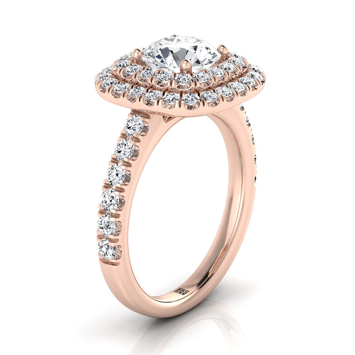 แหวนหมั้นเพชรทรงหยดน้ำ 14K Rose Gold Round Brilliant Diamond -1.00ctw