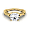 แหวนหมั้นทอง 18K Asscher Cut ละเอียดอ่อน Twist Solitaire