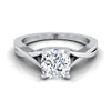 แหวนหมั้นเพชร 14K White Gold Cushion Delicate Twist Solitaire