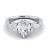 แหวนหมั้นเพชร 14K White Gold Pear Shape Center Diamond 7/8ctw