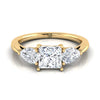 แหวนหมั้นเพชรรูปลูกแพร์ที่เข้าคู่กันอย่างลงตัว 18K Yellow Gold Princess Cut -7/8ctw