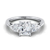 แหวนหมั้นเพชร 18K White Gold Radiant Cut Center Diamond ที่เข้ากันอย่างลงตัวกับแหวนหมั้นเพชรรูปลูกแพร์ -7/8ctw