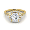 แหวนหมั้นเพชร 14K Yellow Gold Cushion Pave Halo -1/3ctw