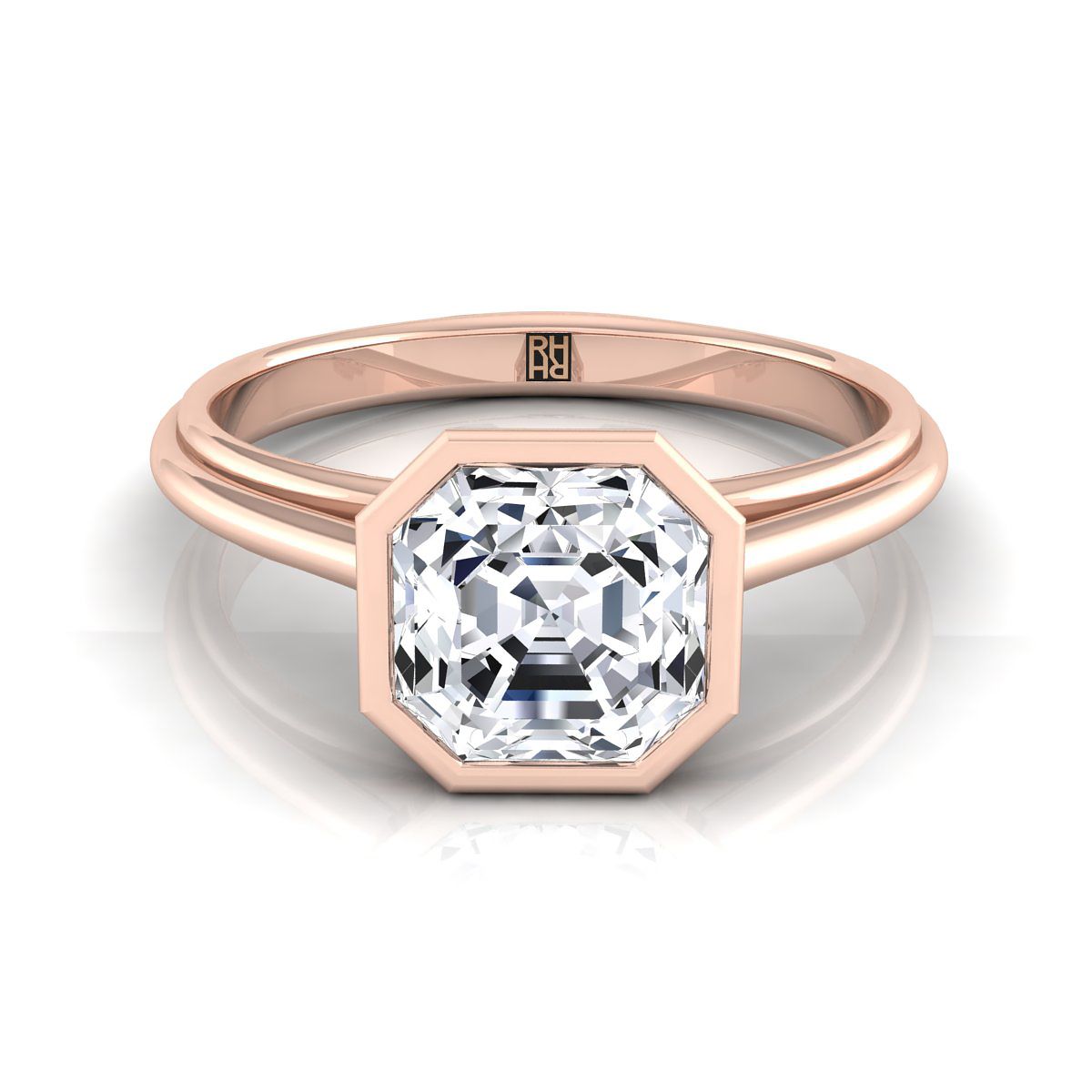 Rose gold asscher cut diamond ring store