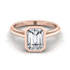 แหวนหมั้นแหวนหมั้น Solitaire ทรงวงแหวนทรงวงแหวนทรงวงแหวนมรกต โรสโกลด์ 14K