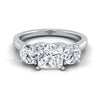 แหวนหมั้นเพชร 14K White Gold Princess Cut Classic Three Stone Diamond -5/8ctw