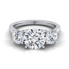 แหวนหมั้นเพชร 14K White Gold Round Brilliant Classic Three Stone Diamond -5/8ctw