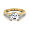 แหวนหมั้นเพชร 18K Yellow Gold Asscher Cut -1/8ctw