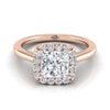 แหวนหมั้นเพชร 14K Rose Gold Princess Cut Diamond Classic Prong Set -1/5ctw