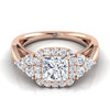 แหวนหมั้นเพชร 14K Rose Gold Princess Cut Open Twisted Triple -5/8ctw