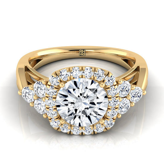แหวนหมั้นเพชร Triple Brilliant Open Twisted Diamond 14K สีเหลืองทอง -5/8ctw