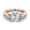 แหวนหมั้นเพชร 14K Rose Gold Radiant Cut Center -1/4ctw