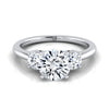 18K White Gold Round Brilliant Diamond จับคู่ได้อย่างสมบูรณ์แบบแหวนหมั้นเพชรหินสามเม็ด -1/4ctw