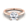 แหวนหมั้นเพชร 14K Rose Gold Asscher Cut Rounded Comfort Fit Solitaire