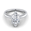 แหวนหมั้นเพชรไวท์โกลด์ 18K Marquise Comfort Fit Solitaire