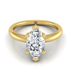 แหวนหมั้นเพชรสีเหลืองทอง 18K Marquise Comfort Fit Solitaire