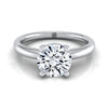 แหวนหมั้นเพชร 18K White Gold Round Brilliant Rounded Comfort Fit Solitaire