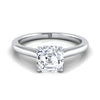 แหวนหมั้นทองคำขาว 14K Asscher Cut Pinched Comfort Fit Claw Prong Solitaire