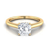 แหวนหมั้นทอง 14K Asscher Cut Pinched Comfort Fit Claw Prong Solitaire