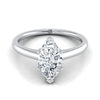 แหวนหมั้นเพชรไวท์โกลด์ 14K Marquise Comfort Fit Solitaire