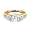 แหวนหมั้นทอง 18K แบบ Asscher Cut สไตล์ Comfort Fit Solitaire