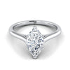 แหวนหมั้นเพชรแพลทินัม Marquise Cathedral สไตล์ Comfort Fit Solitaire