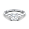 แหวนหมั้นเพชรทรงเจ้าหญิงคัทไวท์โกลด์ 18K สไตล์ Comfort Fit Solitaire