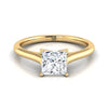 แหวนหมั้นเพชรทรงเจ้าหญิงคัทสีเหลืองทอง 14K สไตล์ Comfort Fit Solitaire