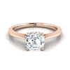 แหวนหมั้นเพชร 14K Rose Gold Asscher Cut Timeless Solitaire Comfort Fit