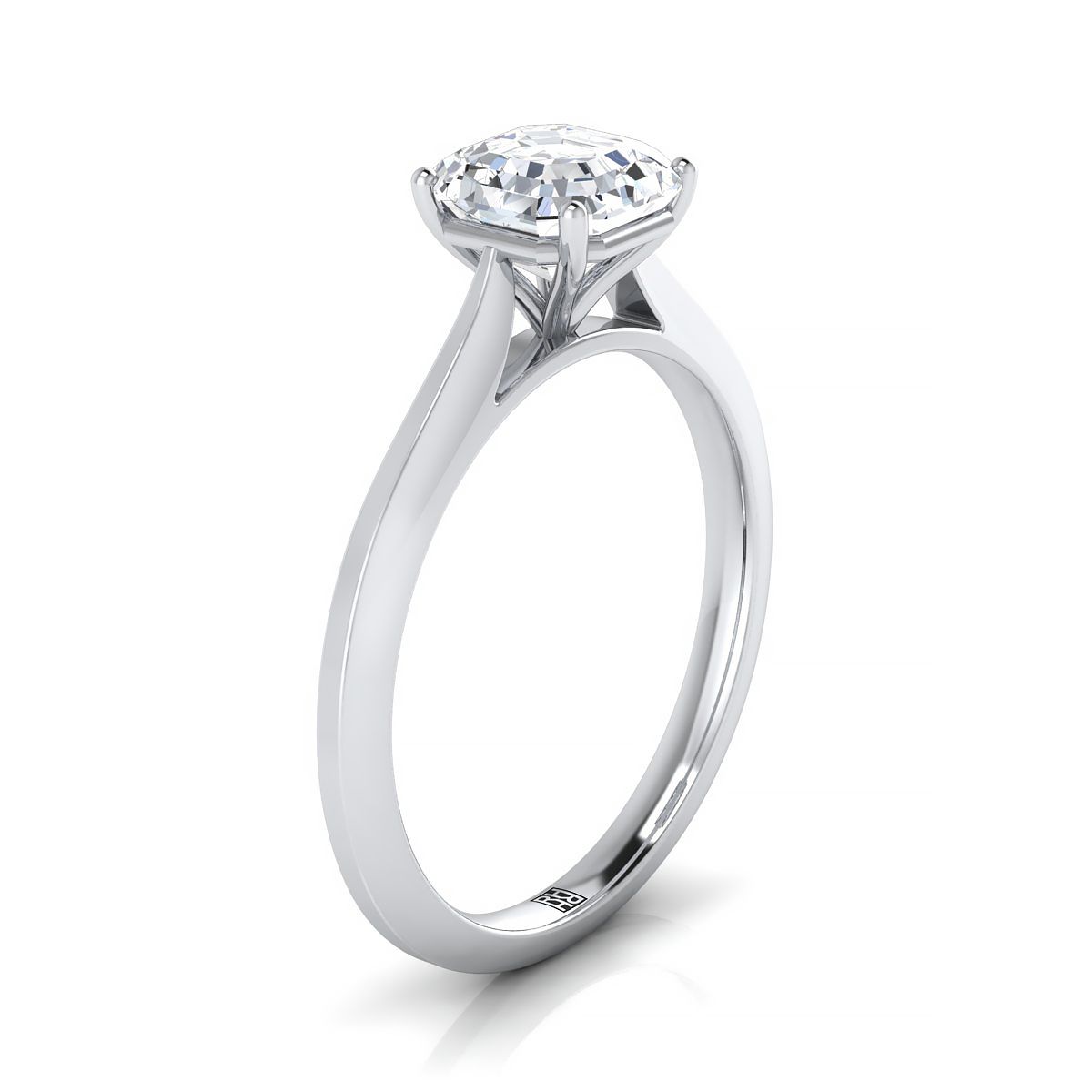 แหวนหมั้นแพลตตินัม Asscher Cut Timeless Solitaire Comfort Fit