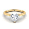 แหวนหมั้นรูปหัวใจเยลโลว์โกลด์ 14K ทรง Center Timeless Solitaire Comfort Fit