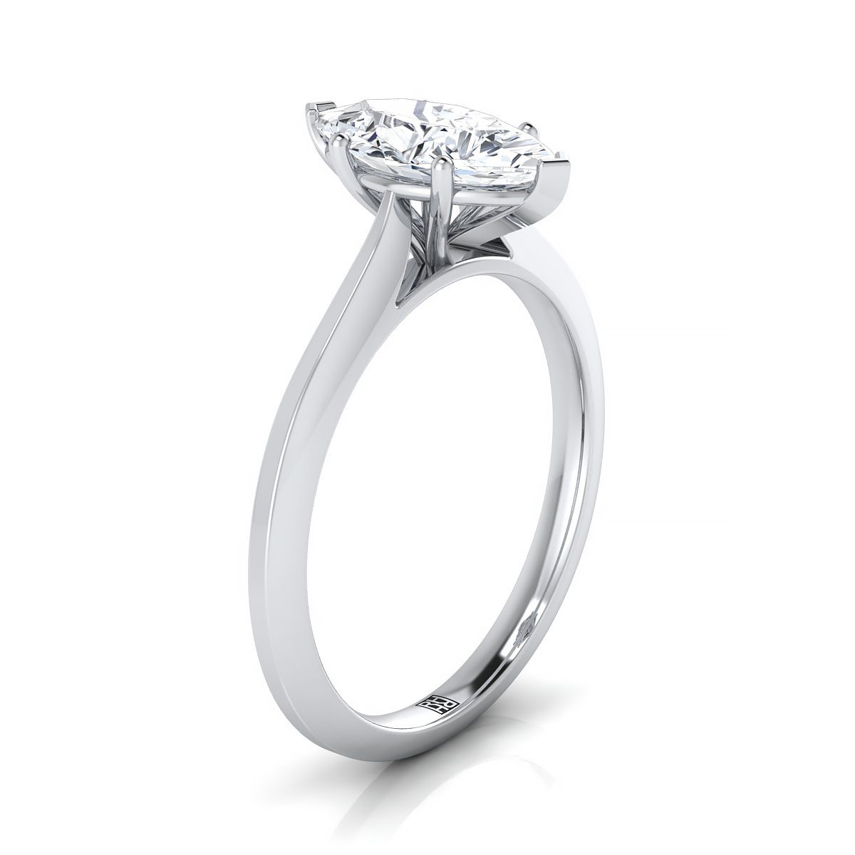 แหวนหมั้นแพลทินัม Marquise Timeless Solitaire Comfort Fit