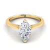 แหวนหมั้นเพชรเยลโลว์โกลด์ 14K Marquise Comfort Fit Solitaire