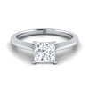 แหวนหมั้นเพชรไวท์โกลด์ 18K Princess Cut Timeless Solitaire Comfort Fit