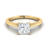 แหวนหมั้นเพชรเยลโลว์โกลด์ 14K Princess Cut Timeless Solitaire Comfort Fit