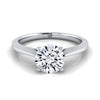 Platinum Round Brilliant  Timeless Solitaire Comfort Fit Engagement Ring