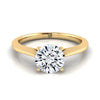 18K Yellow Gold Round Brilliant  Timeless Solitaire Comfort Fit Engagement Ring