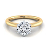 14K Yellow Gold Round Brilliant  Timeless Solitaire Comfort Fit Engagement Ring